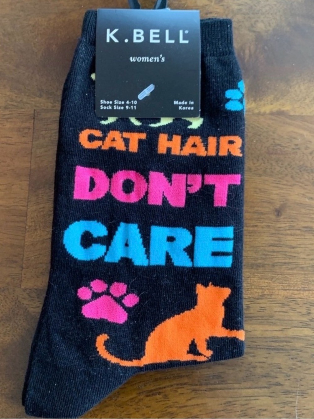 NWT Women’s Black ‘Cat Hair Don’t Care’ Novelty Socks